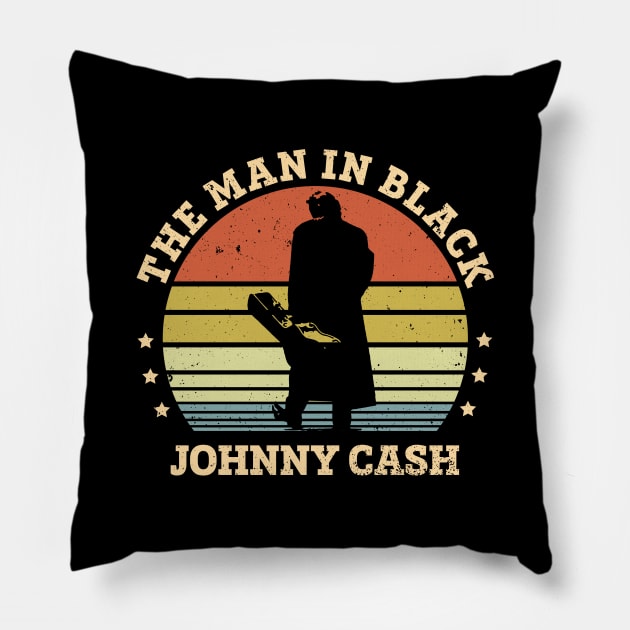 Vintage The Man In Black Johnny Pillow by Symmetry Stunning Portrait