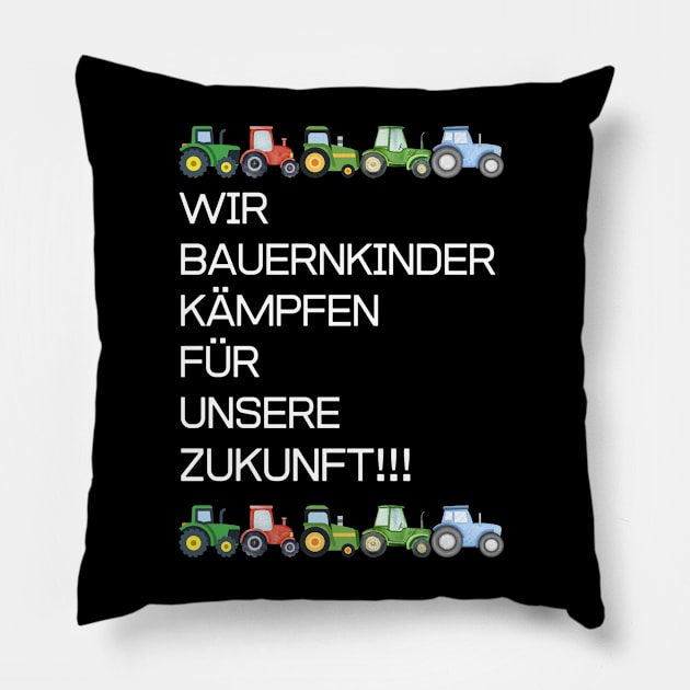 farmers stricke black 2024 BAUERNKINDER KÄMPFEN FÜR UNSERE ZUKUNFT!! Pillow by matze-design