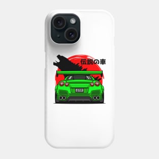 Green GTR R35 Rear Phone Case