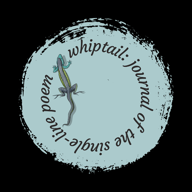 Enso-inspired Whiptail Lizard - Light Teal by whiptail: journal of the single-line poem