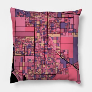 Oxnard Map Pattern in Purple & Pink Pillow