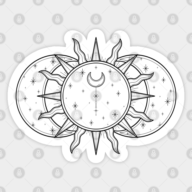 Vintage Celestial Sun And Moon Sun And Moon Sticker Teepublic Au Vintage Celestial Sun And Moon Sun And Moon Sticker Teepublic Au