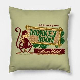 World Famous Monkey Room Vintage Spokane Washington Pillow