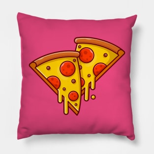 Pizza Melted Cartoon Vector Icon Illustration (2) Pillow