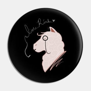 Funny I'm Rich Llama Cute Fancy Llama Pin