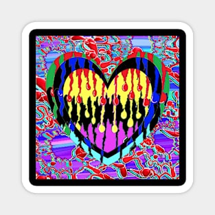 Heart Rainbow Patterns hot love 7 Magnet