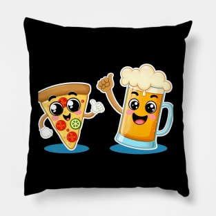 Funny Beer and Pizza Lover Pillow