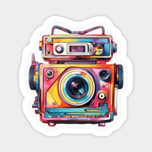 Retro multi-color Camera Magnet