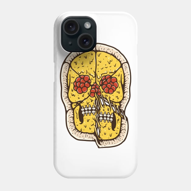 Pizza Skull Phone Case by edwardechoblue