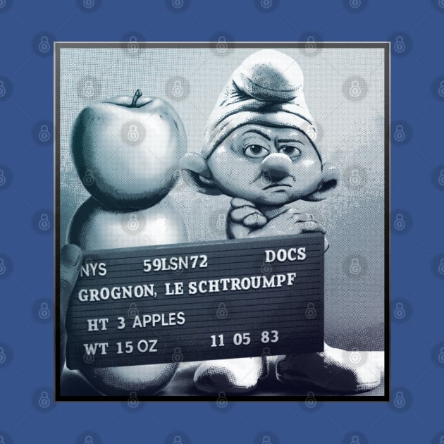 Grouchy Smurf Mugshot by MunkeeWear