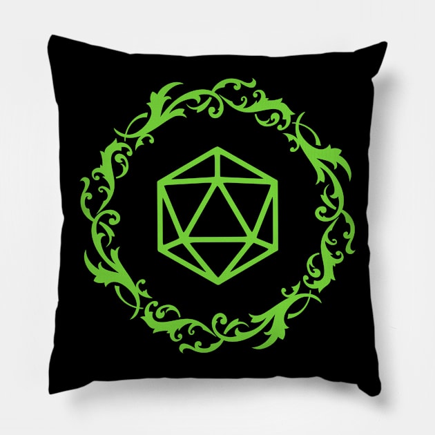 Magical Polyhedral D20 Dice Tabletop RPG Pillow by dungeonarmory