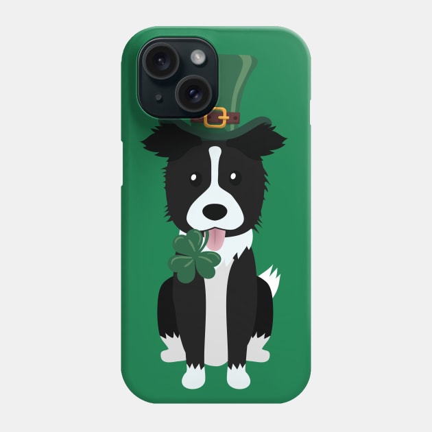 Border Collie St. Patrick's Day Dog Lover Owner Gift Phone Case by peter2art