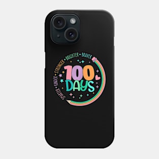 Smarter Kinder Stronger Brighter 100 Days Of School Teacher Phone Case