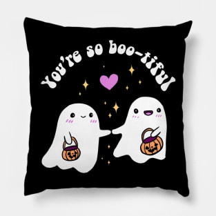 You are so boo-tiful a cute ghost couple for halloween Pillow