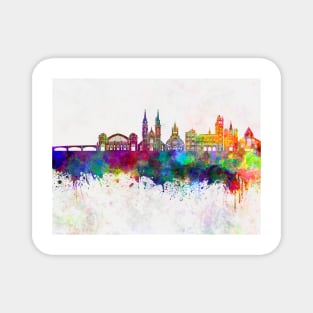 Basel skyline in watercolor background Magnet