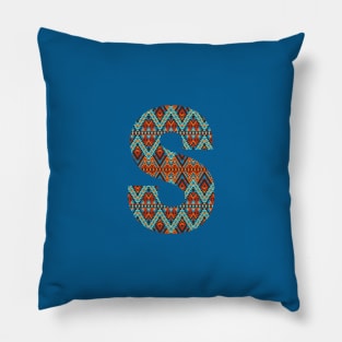 Letter S- boho design Pillow