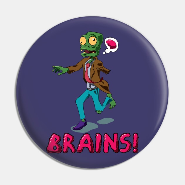 The Hungry Zombie Pin by MartianMartin