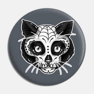 Sugar Cat B&W Pin