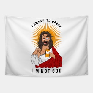 A-Hole " Drunk Jesus" Tee Tapestry