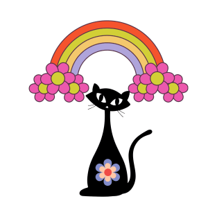 Flower Power Cat T-Shirt