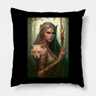 Serene Forest Elf Pillow