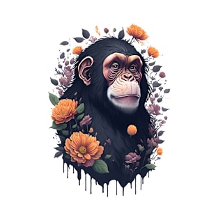 Chimp with Flowers T-Shirt