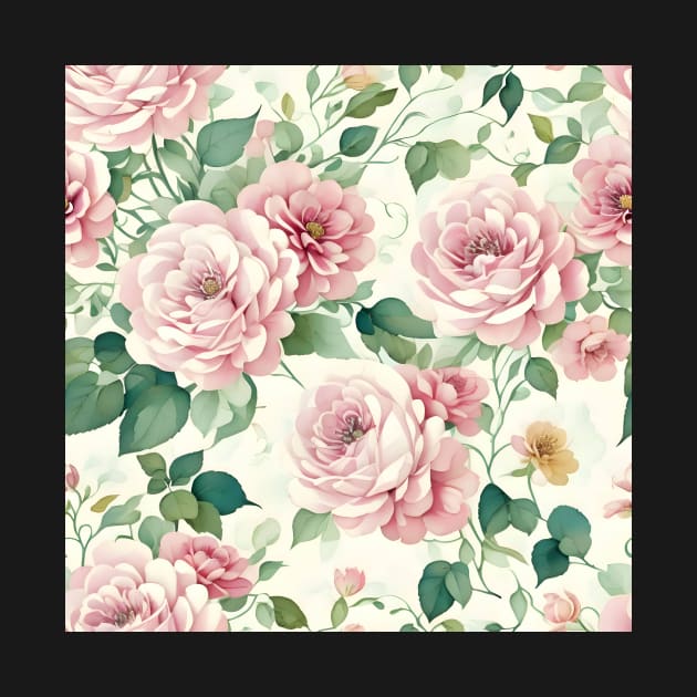 Beautiful Pink watercolor Floral Pattern by UniqueMe