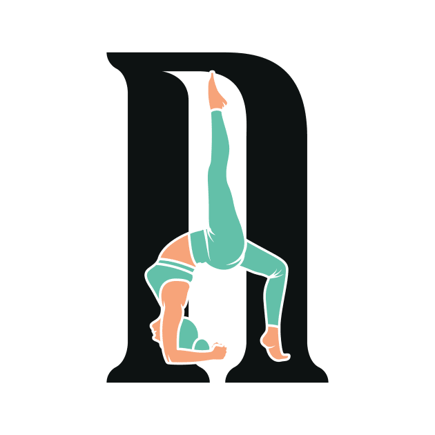 Sports yoga women in letter N Sticker design vector illustration. Alphabet letter icon concept. Sports young women doing yoga exercises with letter N sticker design logo icons. by AlviStudio