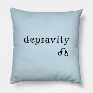 Depravity Handcuffs Small Light-Monotone Pillow