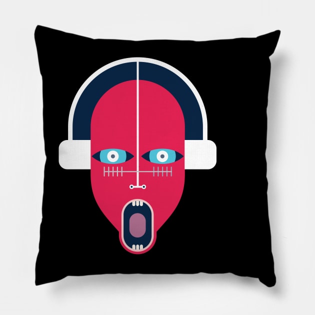 Music Red Headed Face With Wide Eye and Mouth Open Pillow by ActivLife