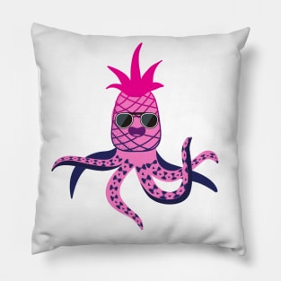 Pink Pineapple Octopus With Glasses and Papillon Pillow