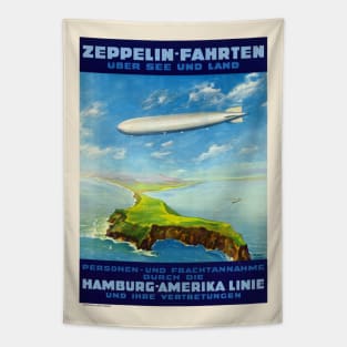 Zeppelin-Fahrten Germany Vintage Poster 1935 Tapestry