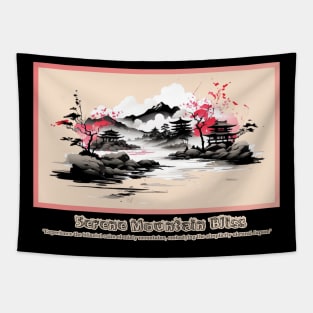 Japan Zen Style Serene Mountain Tapestry