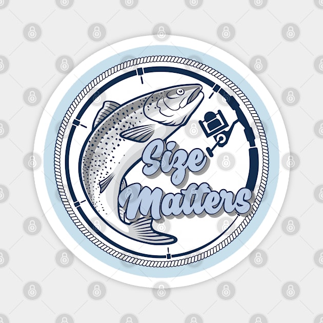 Size Matters Fishing Shirt Magnet by TipsyCurator