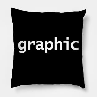 Graphic Minimal Typography White Text Pillow