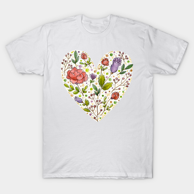 Floral Heart - Floral - T-Shirt