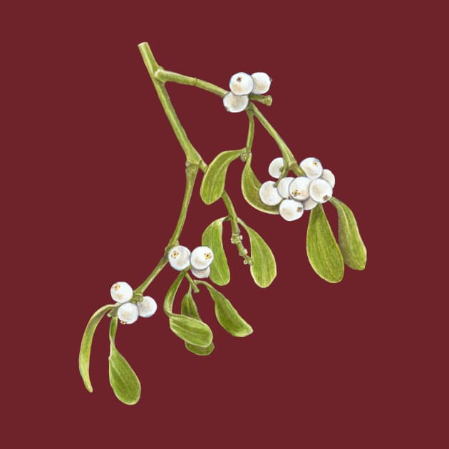 Mistletoe Watercolor by mernstw