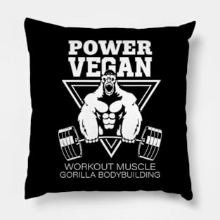 vegan power workout muscle gorilla bodybuilding Pillow