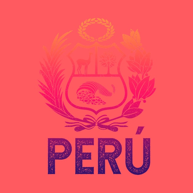 Peru - Coat of arms - colorful design by verde