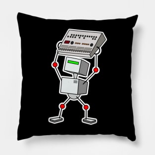 Robot Holding Synth Pillow