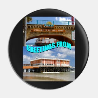 Daytona Beach Florida custom postcard A Pin