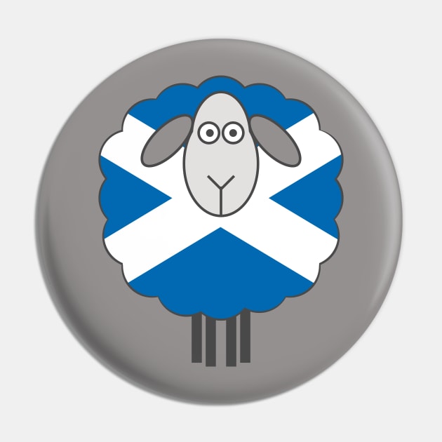 Scottish Saltire Flag Patterned Sheep Pin by MacPean