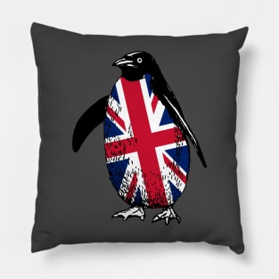 United Kingdom Penguin Flag of United Kingdom | Vintage Penguin Supporting United Kingdom Pillow