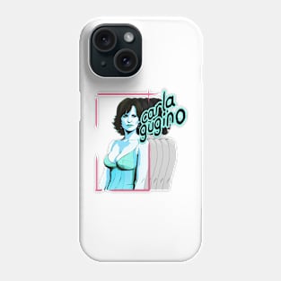 Carla Gugino watercolor portrait graphic design Phone Case