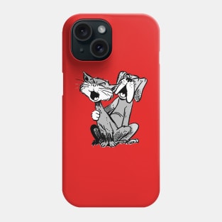 dog and cat singing Phone Case