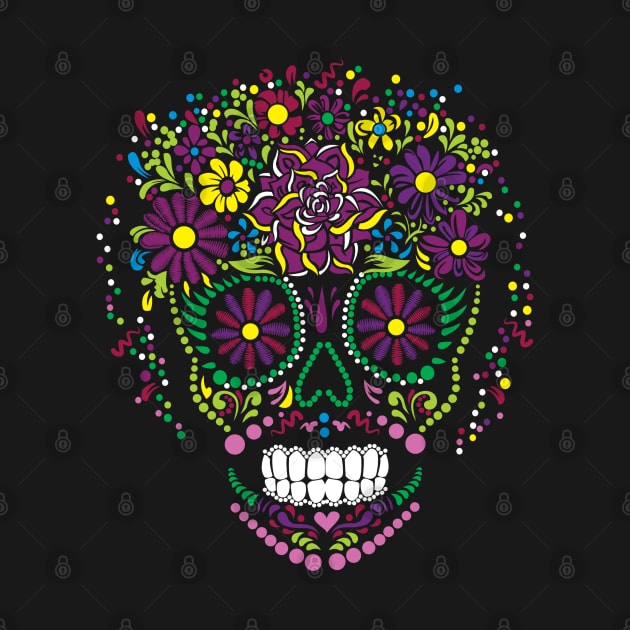 Flowery Sugar Skull by Velvet Love Design 