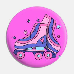 Roller Skate Girl Design Drawing Pin