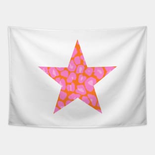 Pink and Orange Leopard Print Star Tapestry