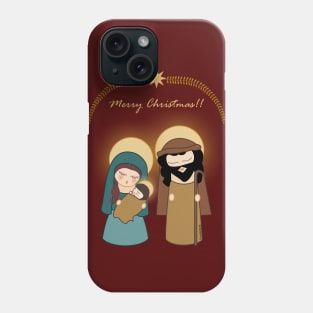 Kokeshis Nativity Scene - Merry Christmas Phone Case