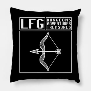 LFG Looking For Group Ranger Bow Dungeon Tabletop RPG TTRPG Pillow